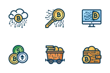 Bitcoin und Mining Symbolpack