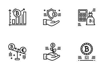 Bitcoin y criptomoneda Paquete de Iconos