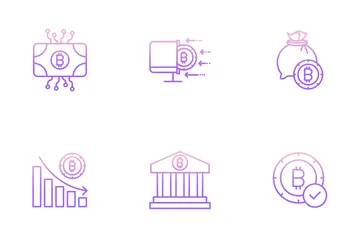 Bitcoins Crypto-monnaie Icon Pack