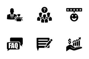 Black Filled - Customer Service Icons. Icon Pack