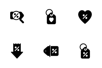 Black Friday Glyph Icon Pack