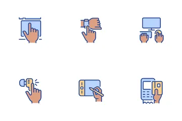 Black Hands With Devices Icon Pack