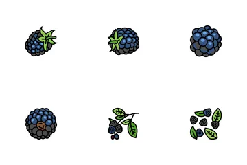 Blackberry Fruit Berry Black Food Icon Pack