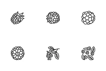 Blackberry Fruit Berry Black Food Icon Pack