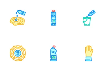 Bleach Clean Germicide Disinfect Icon Pack