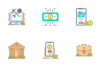 Blockchain, Cryptocurrency & Digital Currency Icon Pack