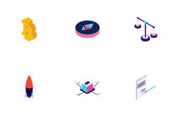 Blockchain Cryptocurrency Isometric Icon Pack