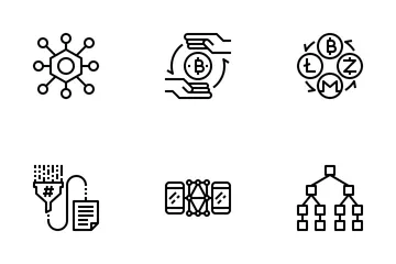 Blockchain de crypto-monnaie Icon Pack