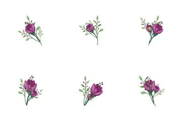 꽃 봄 꽃 식물 아이콘 팩