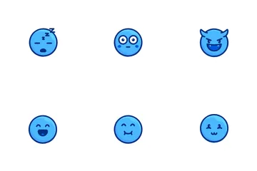 Blue Emoticon Icon Pack