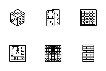 ボードゲームとテーブルゲーム アイコンパック