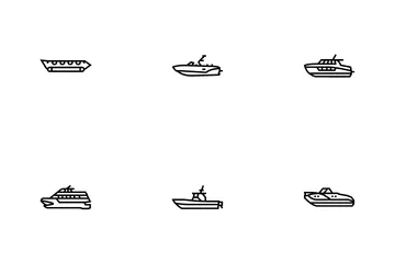 Boat Water Transportation Types Icon Pack