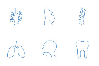 Body Parts Blue Icon Pack