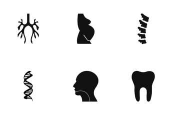 Body Parts Solid Black Icon Pack