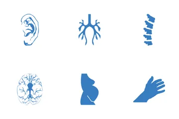 Body Parts Solid Blue Icon Pack