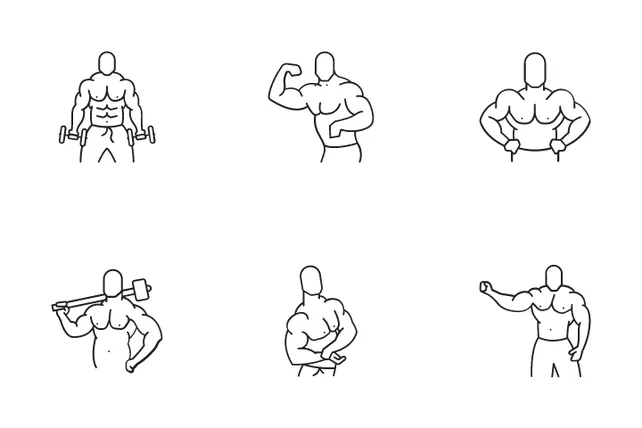 Bodybuilding Icon Pack - 20 Line Gym & Fitness Icons | SVG, PNG, ICO ...