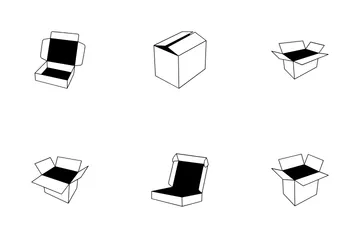 Boîte en carton ouverte Pack d'Icônes