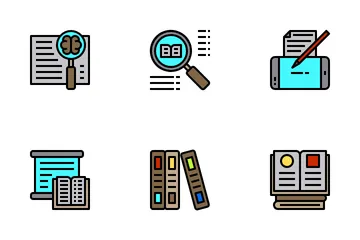 Book And Learning Colorline Icon Pack