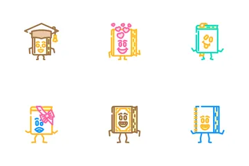 Book Character School Icon Pack