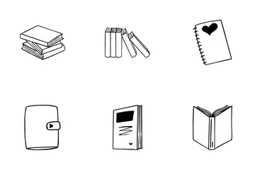 Book Line Art Icon Pack