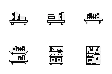 Bookcase And Bookshelf Icon Pack