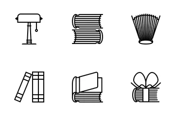 Books (outline) Icon Pack