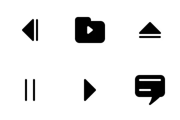 Glifo de ícone de botão multimídia Pacote de Ícones