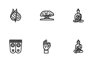 Bouddhisme Religion Bouddha Thaïlande Pack d'Icônes