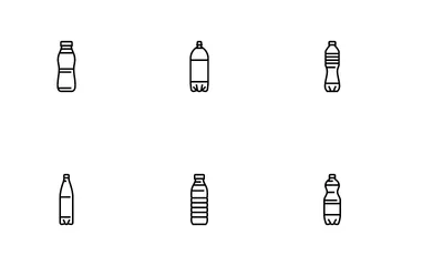 Bouteille En Plastique Eau Boisson Vide Pack d'Icônes