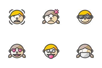 Boy And Girl Expressions Icon Pack