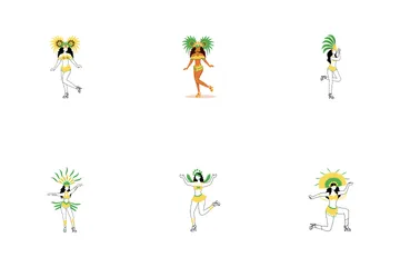 Brazil Carnival Dancers Icon Pack