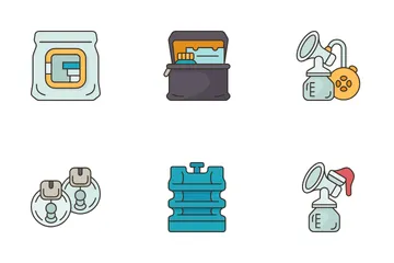 Breastfeeding Supplies Icon Pack