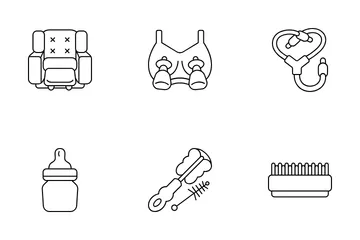 Breastfeeding Supplies Icon Pack