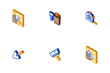 Bricklayer Industry Icon Pack