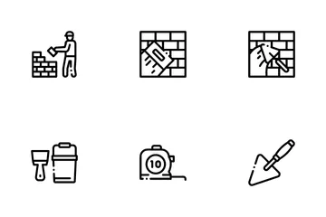 Bricklayer Industry Icon Pack