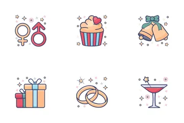 Bridal Shower And Bachelors Icon Pack