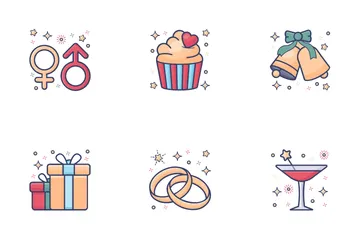 Bridal Shower And Bachelors Icon Pack