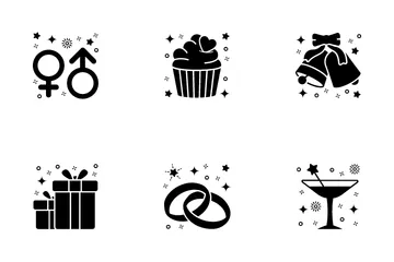 Bridal Shower And Bachelors Party Icon Pack
