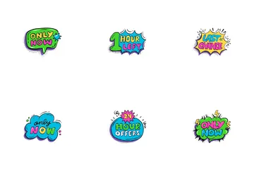 Bright Neon Countdown Icons For Promo Events And Sales Icon Pack