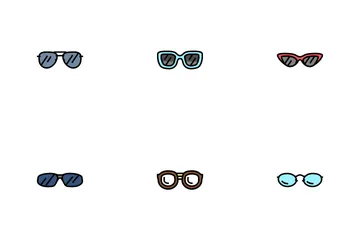 Brille im optischen Stil, Rahmen Icon Pack