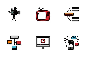 Broadcasting Fill Outline Icon Pack