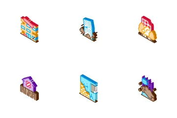 Broken House Building Icon Pack