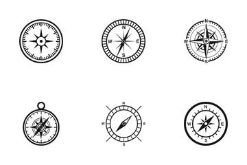 Brújula y navegación Paquete de Iconos
