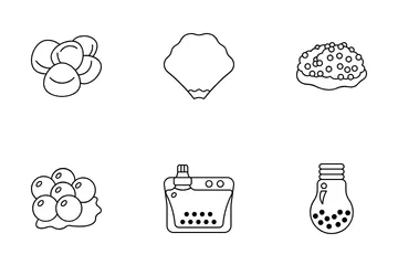 Bubble Tea And Toppings Icon Pack