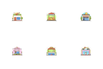 Building And Store Icon Pack