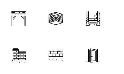 Building House Structure Icon Pack