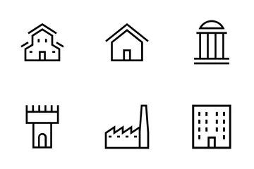 Buildings And Furniture Icons Icon Pack