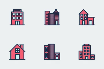 Buildings - Filled Line Icon Pack