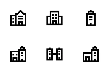 Buildings Outline Icon Pack