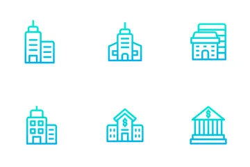 Buildings - Outline Gradient Icon Pack